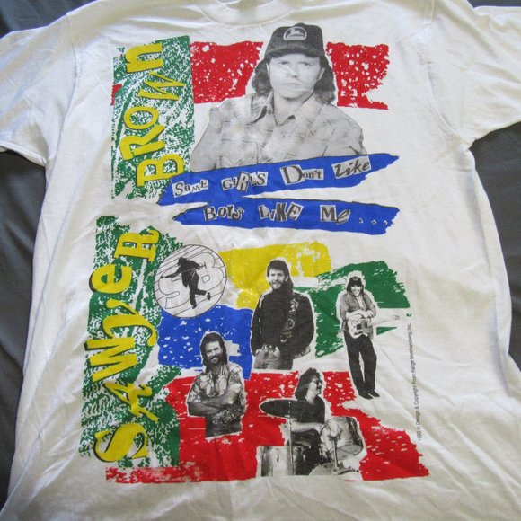 Mens Vtg Sawyer Brown Dirt Road Tour Concert T Shirt Sz XL